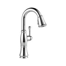 What are the different types of stainless kitchen faucets? Delta 9997 Ar Pr Dst Cassidy Bar Prep Single Handle Pull Down Faucet Lumicoat Arctic Stainless Home Comfort Centre