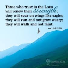 Those Who Trust In The Lord Will Renew Their Strength They Will Soar On Wings Like Eagles They Will Run And Not Grow Weary They Will