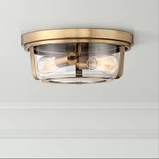 But the one you'll see when you walk up to is this forecast lighting silver porch light. Possini Euro Design Mid Century Modern Ceiling Light Flush Mount Fixture Warm Brass 13 Wide 2 Light Clear Glass Bedroom Kitchen Walmart Com Walmart Com
