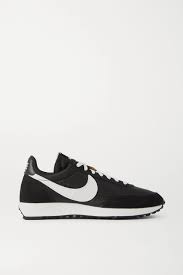 Black Air Tailwind 79 Leather Trimmed Shell And Suede Sneakers Nike Net A Porter