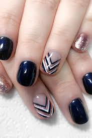 Navy And Rose Gold Nails Chevron Nail Art For January Nails Nails Nailart Nailart Chevron Nail Art Rose Gold Nails Design Gold Nail Designs