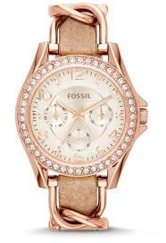 Dernièrement, ce sont les montres connectées qui ont. Montre Fossil Riley Es3466 Beige Montres And Co