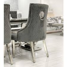 Bentley Knocker Back Chair Grey Black Cream Pink Silver Lush Interiors Dining Chairs Velvet Dining Chairs Luxury Dining Chair