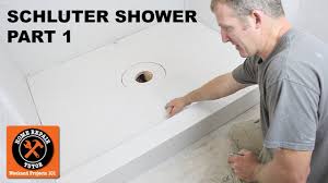 A shower area pan constructed by schluter, this shower room pan is made from polystyrene for added sturdiness and longevity. Schluter Shower Installation Part 1 Planning And Pan Prep By Home Repair Tutor Youtube