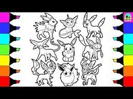 Sylveon, eevee's fairy type evolution, has finally. Pokemon Coloring Pages Eevee Sylveon Jolteon Evolution Colouring Book Fun For Kids Youtube