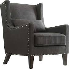 Jeannette Arm Chair In Dark Gray Nailhead Chair Armchair Chair