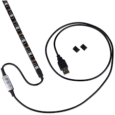 Home Theater Equipment Rack Light Strip 2m Rgb Led With Three Button Control 5v Usb Powered