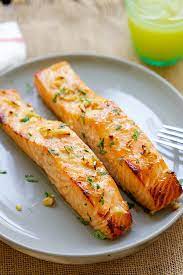Honey Mustard Baked Salmon Easy Delicious Recipes Rasa Malaysia Baked Salmon Recipes Baked Salmon Best Salmon Recipe
