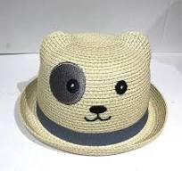 Customized Wholeseller Summer Fashion Kids Paper Straw Hat Animal Face  Embroidery Sequins Fedora Sunhat OEM ODM