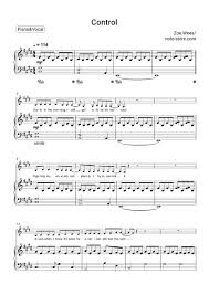 Zoe Wees Control Sheet Music For Piano Download Piano Vocal Sku Pvo0034754 At Note Store Com Partition Musicale Partition Musique Partition