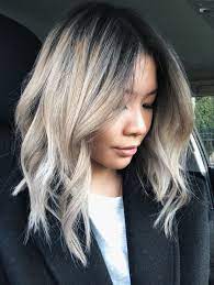 Asian Blonde Balayage Lob Blonde Asian Hair Asian Hair Lob Asian Blonde Balayage