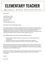 In addition, you can search for teaching. Teacher Cover Letter Example Writing Tips Resume Genius