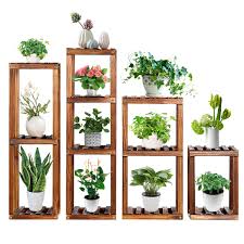 Tall potted plants can turn ordinary container gardens into works of art. Wood Plant Stand Indoor Flexible Combination Tall Plant Flower Pot Stands Corner Outdoor Plant Display Holder Vertical Shelve Walmart Com Walmart Com