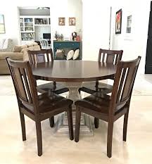 One solution for using a plywood table top is to make it look like individual board glued together. Diy Round Table Top Using Plywood Circles Abbotts At Home