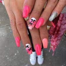 55 Beautiful Summer Coffin Nails Easy To Copy Holiday Nails Summer Holiday Nails Floral Nails