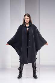 Black Cape Coat Black Cloak Coat Wool Poncho Cape Plus Size Etsy Black Cape Coat Cape Coat Women Cape Coat