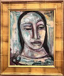 American Nahum Tschacbasov MCM Oil Mid Century Expressionist Woman Portrait 