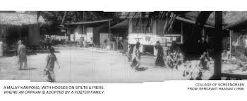Ramlee, datin saadiah, jins shamsudin and others. Sergeant Hassan 1958 Singapore Film Locations Archive