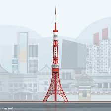 Illustration Of Tokyo Tower Free Image By Rawpixel Com Tokyo Tower Vector Free Tokyo