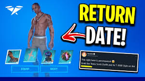 Fortnite players can unlock the travis scott skin by selecting it from the icon series set of outfits. Travis Scott Is Making A Return To Fortnite New Item Shop Date Youtube