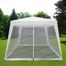 Quictent 10x10 Trapezoid Canopy Party Tent Gazebo Screen House Mesh Side Wall Outdoor Canopy Gazebo Canopy Outdoor Gazebo