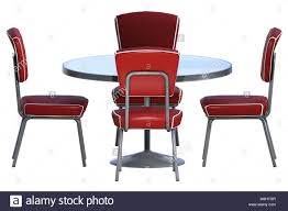 retro diner table and chairs isolated