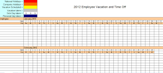 employee vacation tracking excel template