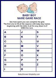 Baby Boy Or Girl Name Game Race Baby Shower Game Baby Shower Fun Boy Baby Shower Games Baby Boy Shower