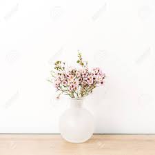 It creates an instant dichotomy of hard and soft, making your flowers, vase, and design choices more. Wild Flowers In Vase On White Background Front View Minimal Stock Photo Picture And Royalty Free Image Image 96819456