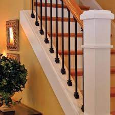 Find wrought iron stair balusters at lowe's today. Stair Parts 44 In X 1 2 In Matte Black Metal Baluster I555b 044 Hd00d The Home Depot