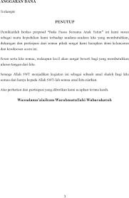 Umumnya proposal kegiatan sekolah didefinisikan atau diartikan sebagai rencana suatu kegiatan yang dituangkan dalam bentuk rancangan kerja. Proposal Buka Puasa Bersama Anak Yatim Pdf Free Download