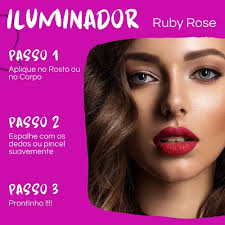 Ruby Rose Iluminador Compacto Pó Celestial Shine Linha Rosa Tom Da  Maquiagem Prism Light