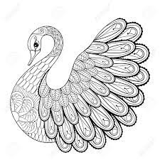 Free printable zentangle swan coloring pages for adults and teens. Hand Drawing Artistic Swan For Adult Coloring Pages In Doodle Zentangle Tribal Style Ethnic Ornamental Patterned Tattoo Logo T Shirt Or Prints Animal Vector Illustration Royalty Free Cliparts Vectors And Stock Illustration Image