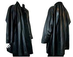 Vera Pelle Sz S M 40 Black Leather Suede Swing Coat Striped Swing Coats Coat Black Leather
