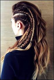 In this style the front hair is raised above the forehead, giving a shield type look, while the other part of the hair is very tightly and closely braided, to give you that nice ponytail look. Viking Hairstyles Female Bpatello