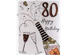 80 Jaar Grote Verjaardagskaart A4 Happy Birthday Champagne Muller Wenskaarten