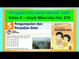 31 kunci jawaban matematika kelas 5 sd halaman 95 esps matematika 5 untuk sd mi esps matematika kelas 5 k13n shopee indonesiakunci jawaban tematik tema 6 kelas 5 pada subtema 2 pembelajaran 3 terdiri dari 3 muatan pelajaran yaitu ppkn ilmu pengetahuan sosial ips dan bahasa indonesia. Asyik Mencoba Hal 218 Penyajian Data Dalam Bentuk Tabel Senang Belajar Matematika Kelas 5 Bab 5 Youtube