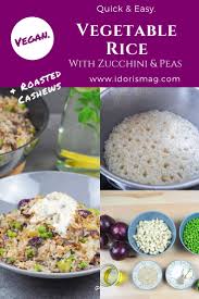 Add zucchini and cook until the rice is tender, an additional 3 to 5 minutes. Vegetable Rice With Zucchini Peas Roasted Cashews
