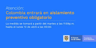 01 8000 913666 correo institucional: Presidencia Colombia On Twitter En Desarrollo Del Estado De Emergencia Aplicaremos Un Aislamiento Preventivo Obligatorio Para Todos Los Colombianos Desde El Proximo Martes 24 De Marzo A Las 23 59 Horas Hasta