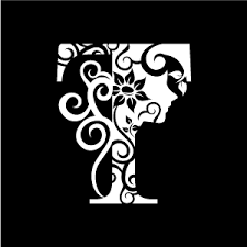 Black And White Letters Background Flower Clipart White Alphabet T With Black Background Free Flower Clipart Flower Clipart Flower Alphabet