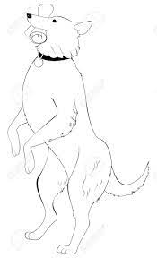 To simplify the process, just start with a basic circle on top of the head: Sketch Drawing Dog Standing On Hind Legs With Newspaper Royalty Free Cliparts Vectors And Stock Illustration Image 31365731