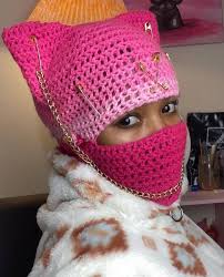 Crocheted Balaclava Art Project by Artist