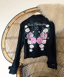 Hand Painted Leather Jacket Bride Leather Jacket Leather Jacket Wedding Www Foxandsparrowdesign Com Edgy Wedding Dress Bride Jacket Edgy Wedding