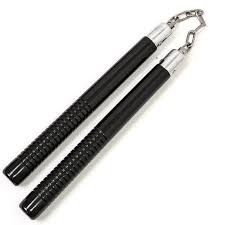 Black Wooden Nunchaku With Grip Armas Ninja Armas Medievais Machados