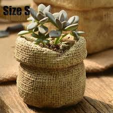 Just 16 68 Buy Burlap Bag Style Fleshiness Plants Flowerpot Online Shopping At Gearbest Com Mobile Flower Pots Planting Pot Bamboo Planter