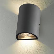 Led Outdoor Wall Washer Light With Half Cylinder Aluminum Shade Black Wall Light Fixture In Warm Lighting Wall Lights Black Wall Lights Light Fixtures