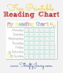 Free Printable Reading Chart Thrifty Jinxy