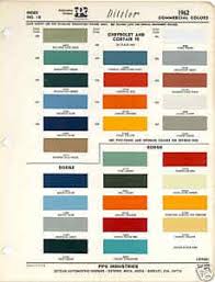 1962 Chevrolet Dodge Truck Paint Color Chart Ppg 62 Car