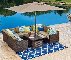 Tan Rectangular Market Patio Umbrella 9 At Big Lots Patio Umbrella Patio Outdoor Patio Decor