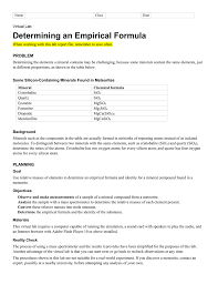 Determining An Empirical Formula